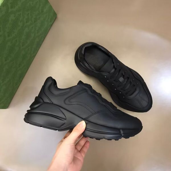 white black calfskin nappa rhython sneakers shoes men brand designer jogging walking party dress comfort discount footwear eu38-46 box